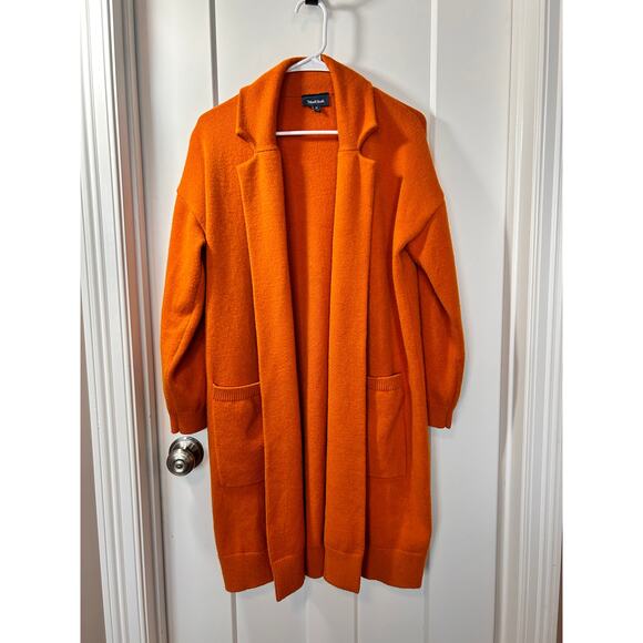 Modcloth Snuggly Variety Oversized Long Cardigan Sweater Orange Size Medium - Picture 2 of 13
